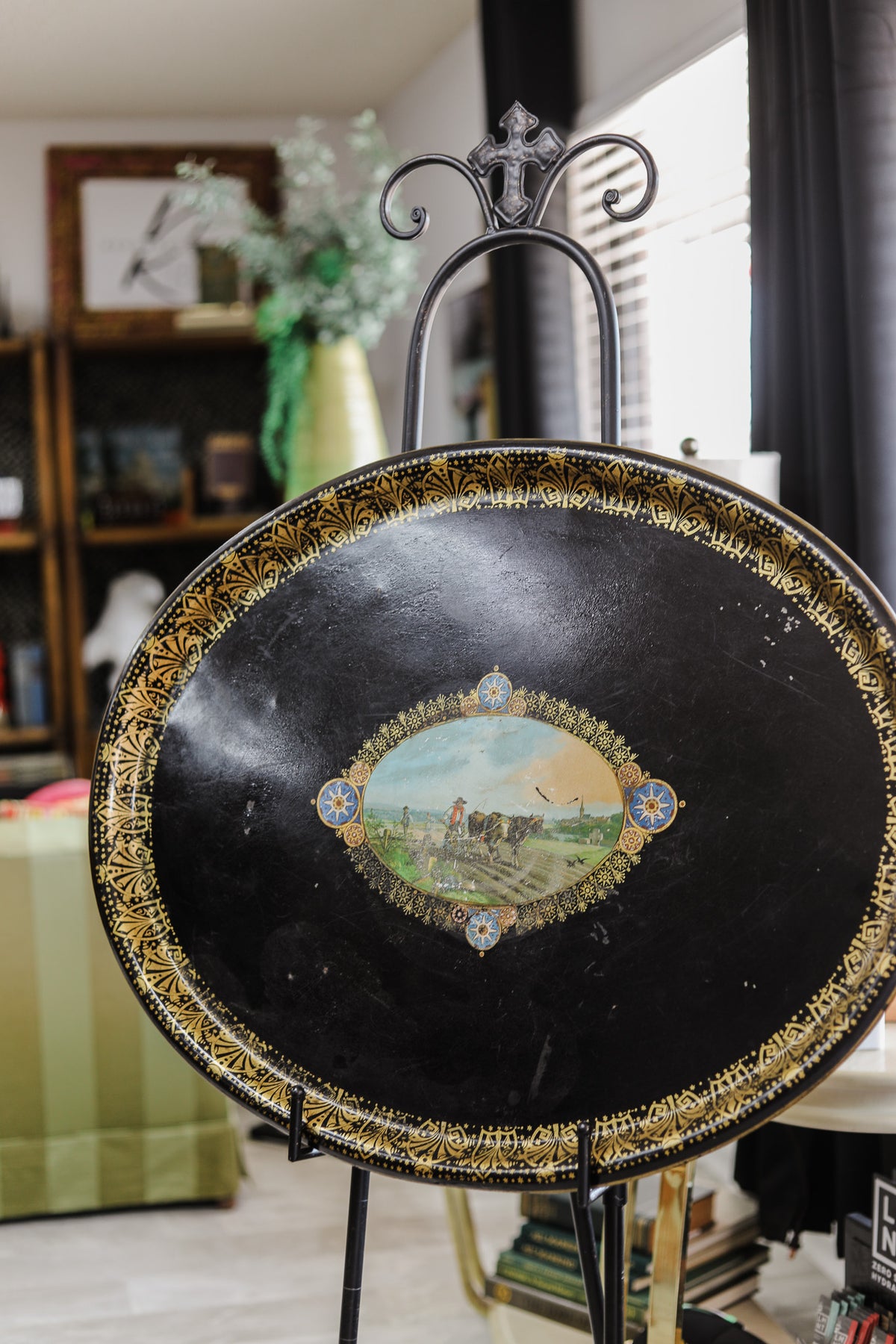 French Toile Metal Tray